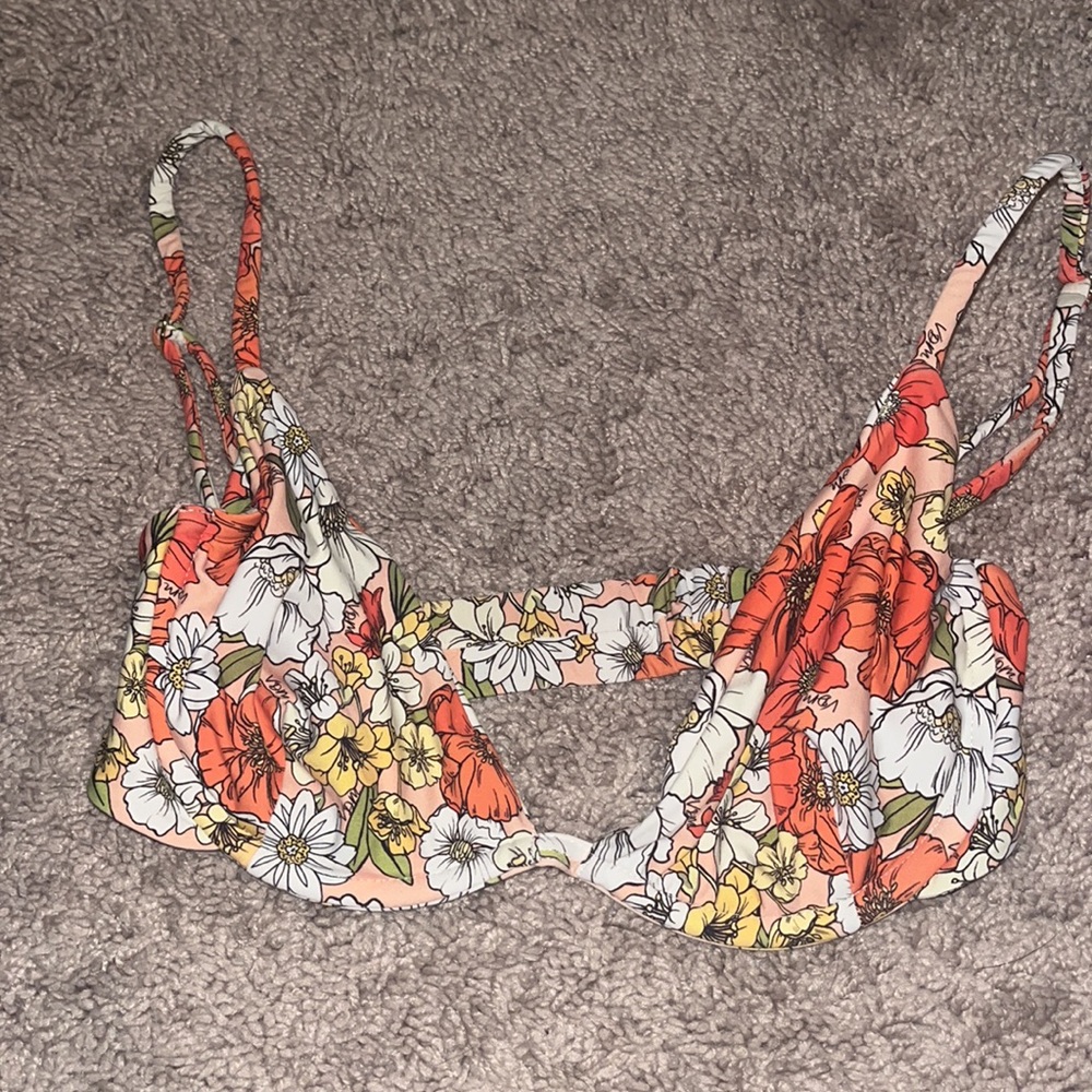 Vdm The Label Floral Bikini Top View 3